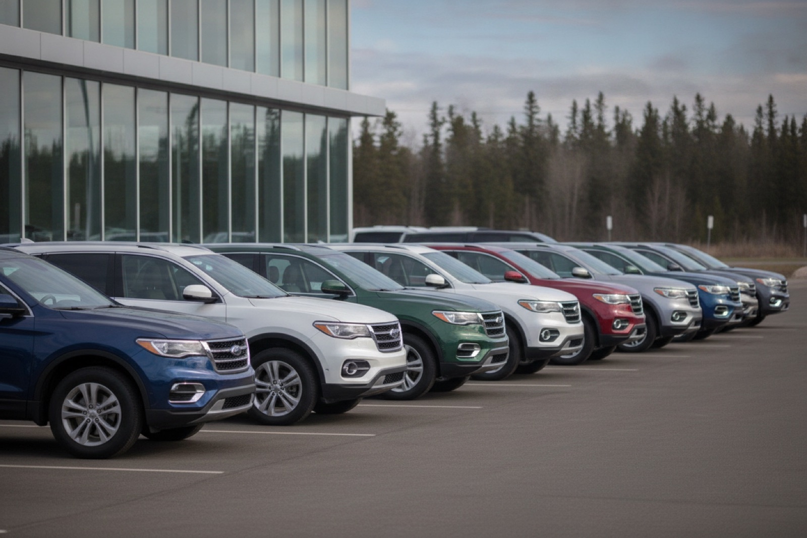 Pre-owned vehicles on the lot at Windsor Ford in Grande Prairie